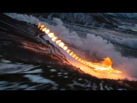 Fire dragon over a fjord video thumbnail